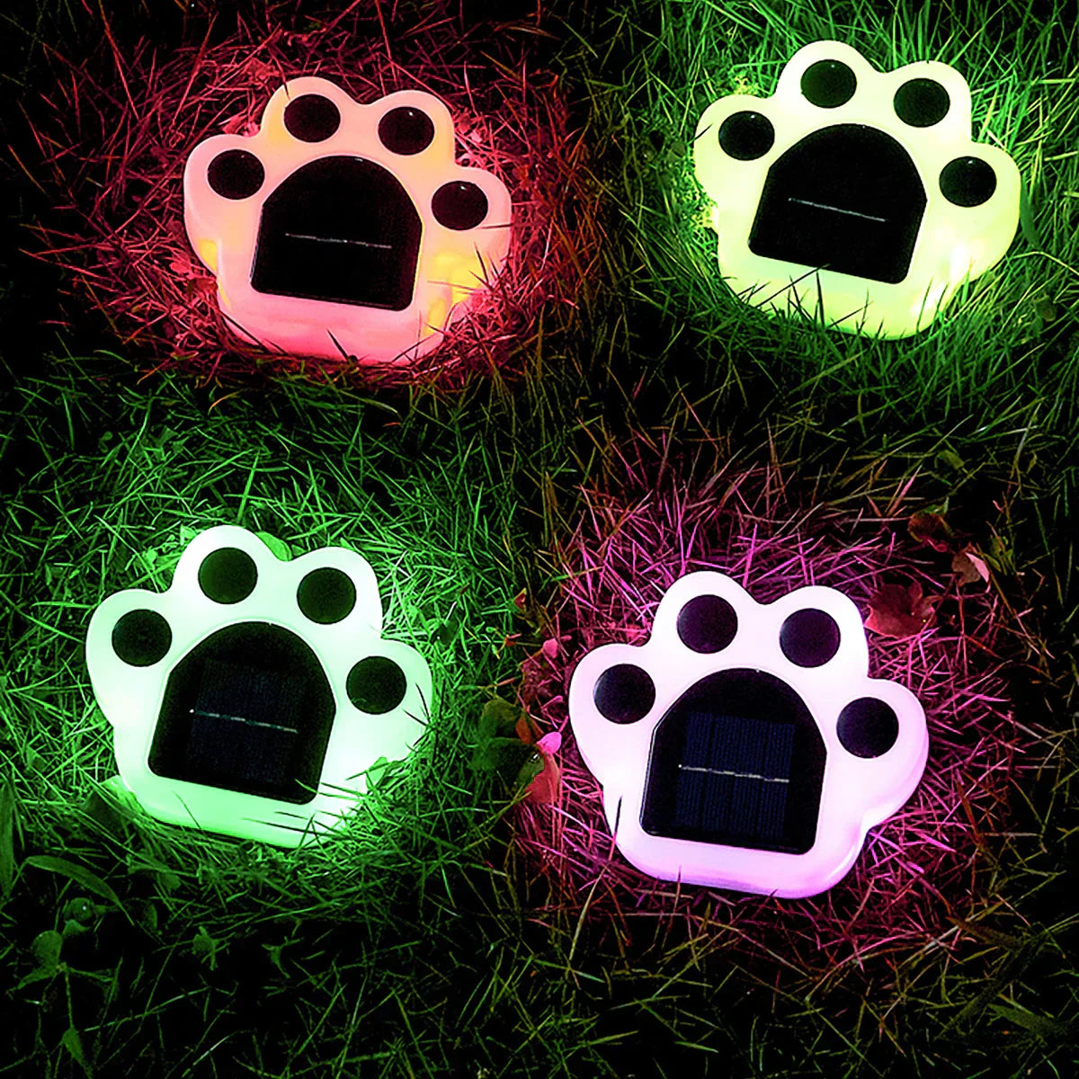 Charming Solar LED Paw Lights for Pathways and Gardens
