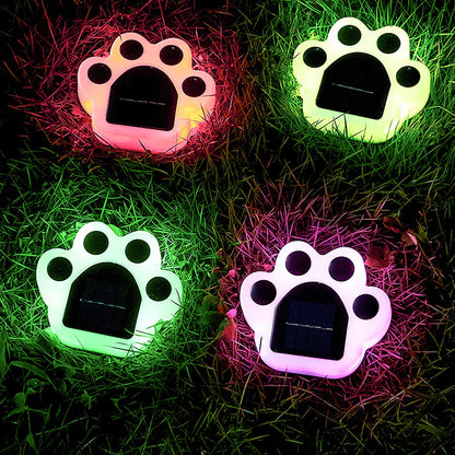 Charming Solar LED Paw Lights for Pathways and Gardens