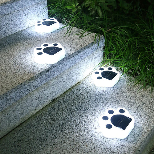Charming Solar LED Paw Lights for Pathways and Gardens