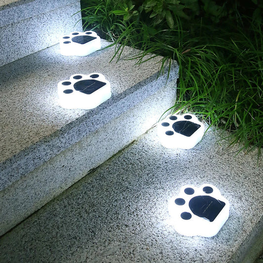 Charming Solar LED Paw Lights for Pathways and Gardens