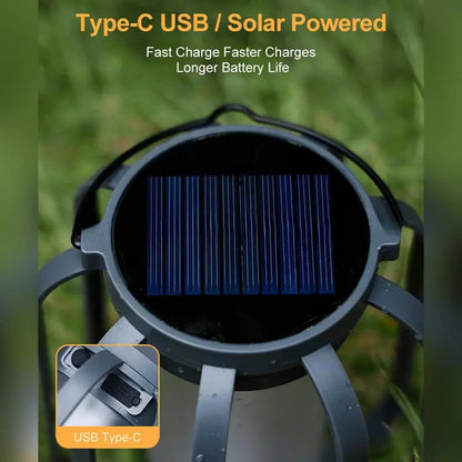 Solar Light with Real Flame Effect - BurstGlow Design