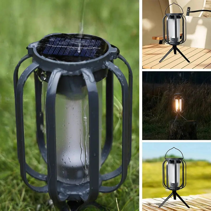 Solar Light with Real Flame Effect - BurstGlow Design