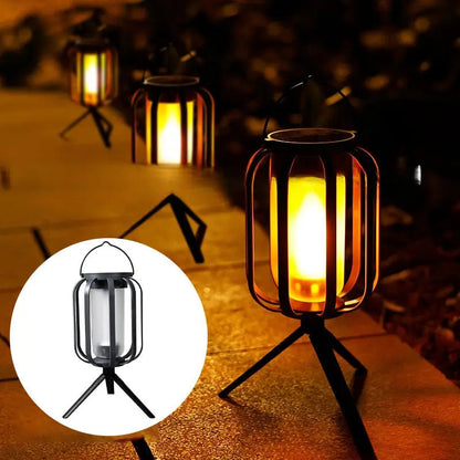 Solar Light with Real Flame Effect - BurstGlow Design