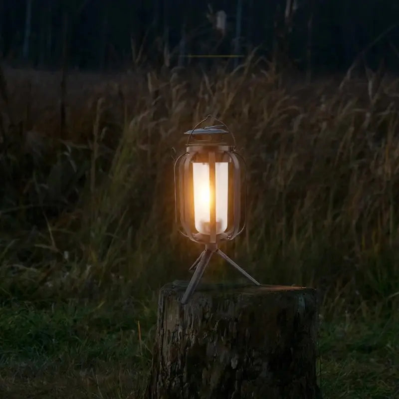 Solar Light with Real Flame Effect - BurstGlow Design