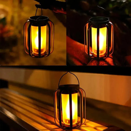 Solar Light with Real Flame Effect - BurstGlow Design