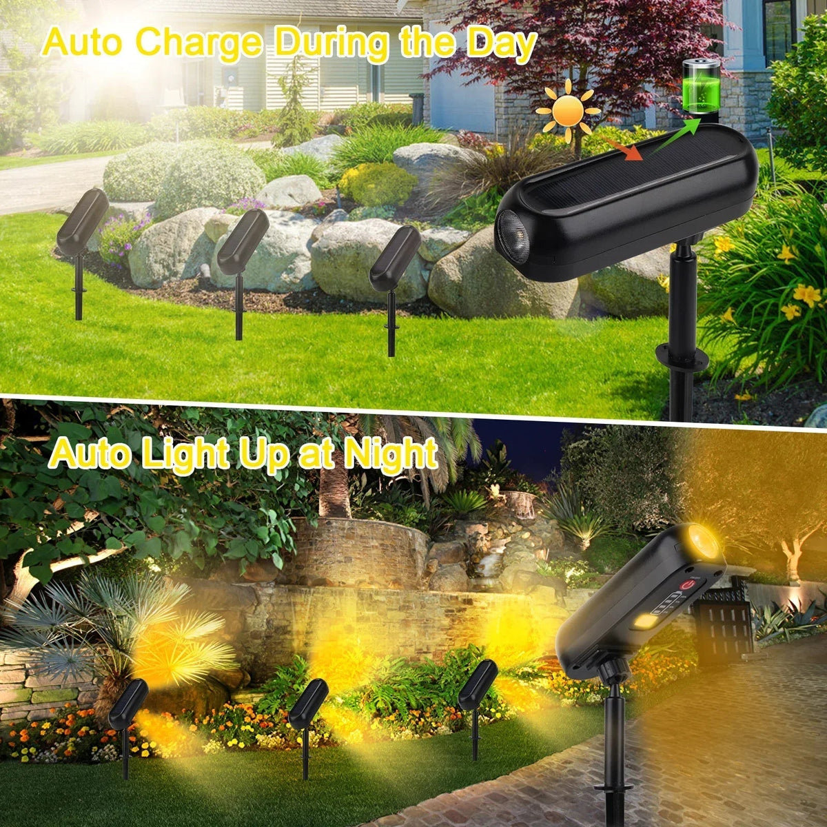 EcoSmart Solar LED Garden Spotlight with Dual Lighting Modes
