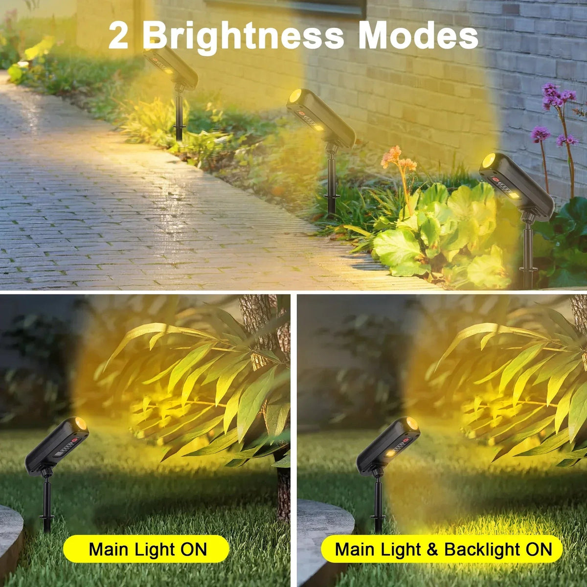 EcoSmart Solar LED Garden Spotlight with Dual Lighting Modes