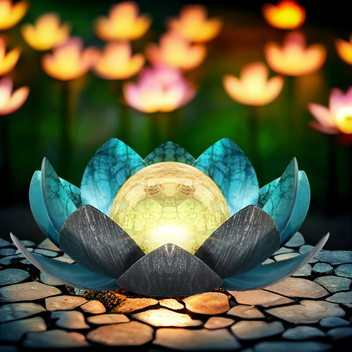 LuxeBloom – Solar Lotus Lantern for Enchanting Outdoor Illumination