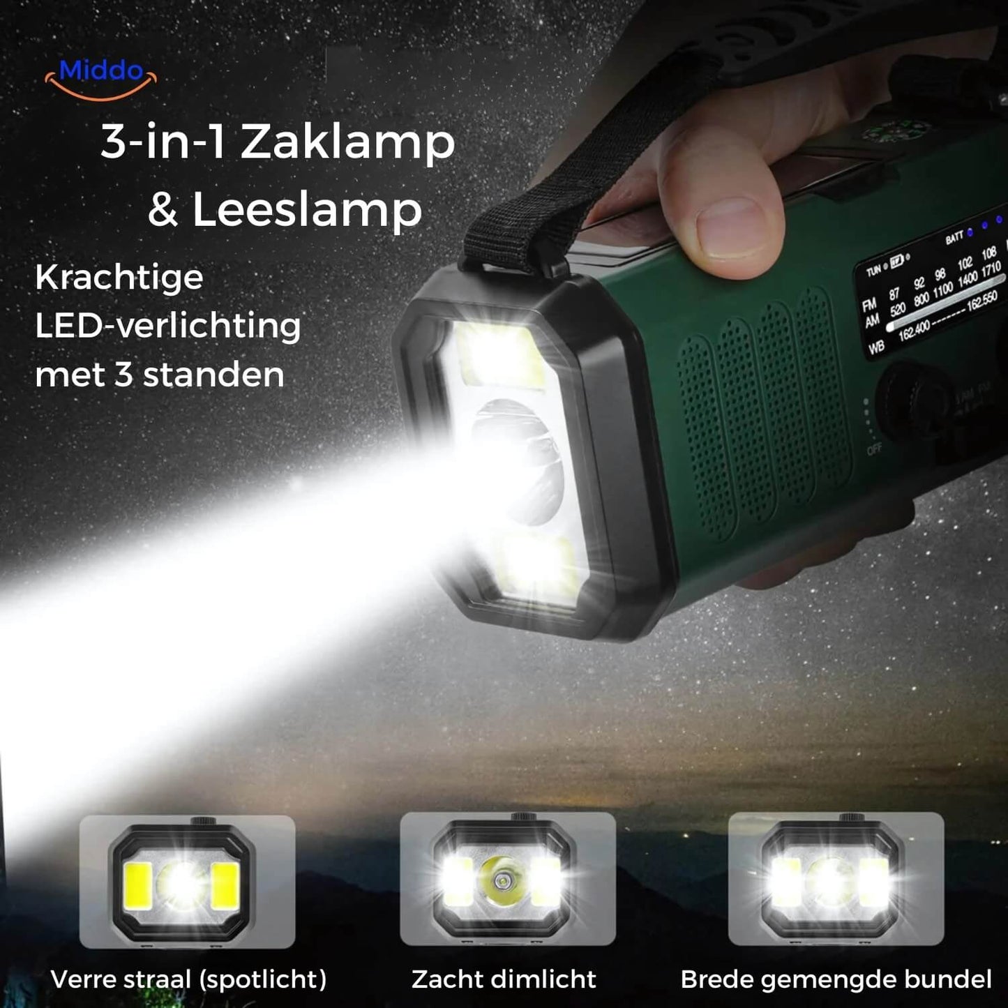 Multi-Function Solar Lamp | Flashlight, Reading Light, Compass & Solar Rechargeable for Adventures