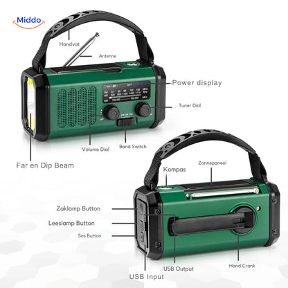 Multi-Function Solar Lamp | Flashlight, Reading Light, Compass & Solar Rechargeable for Adventures