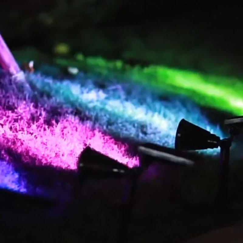 Outdoor LED Garden Spotlight with Adjustable Solar Multi-Color Lighting