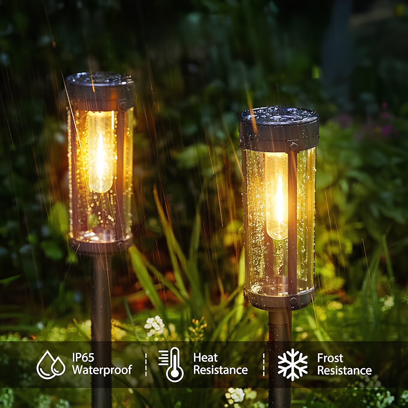 Flickering Flame Garden Lamp - Solar-Powered Outdoor Torch Light