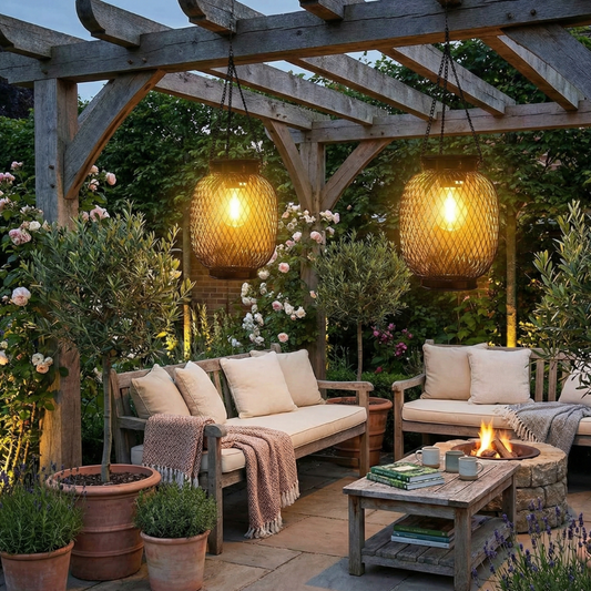 Elegant Patio and Garden Lamp – Solar Outdoor Lantern with Dusk Sensor