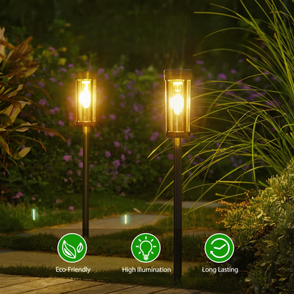 Flickering Flame Garden Lamp - Solar-Powered Outdoor Torch Light