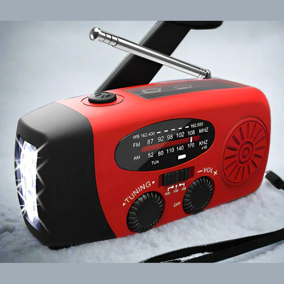 Portable Outdoor Emergency Radio Powered by Solar Energy