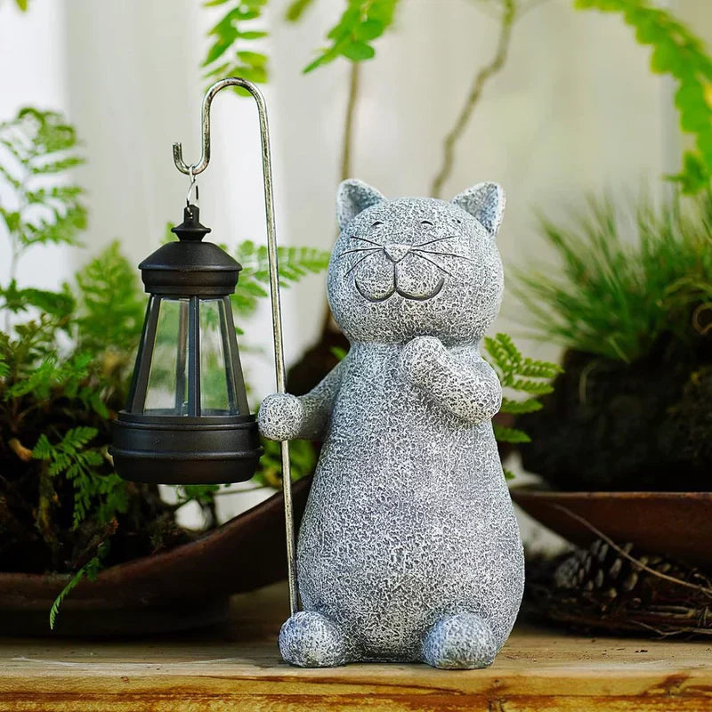 Solar-Powered Cat Garden Light - Weather-Resistant Decor