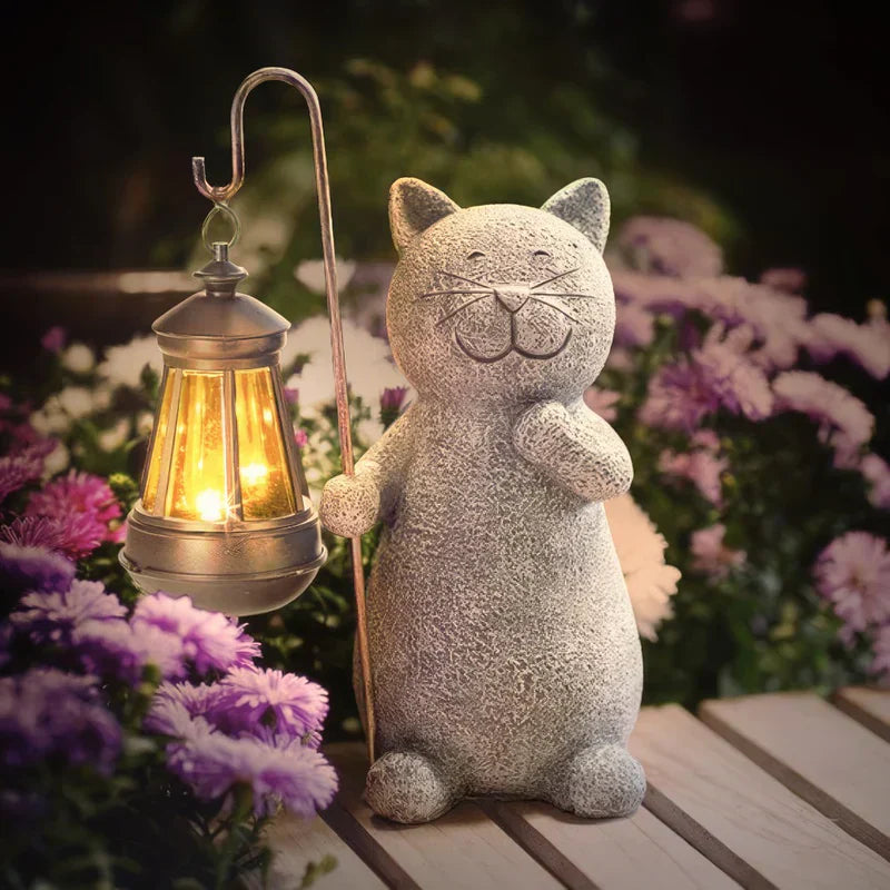 Solar-Powered Cat Garden Light - Weather-Resistant Decor