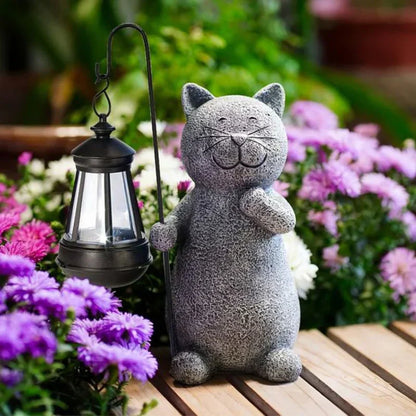 Solar-Powered Cat Garden Light - Weather-Resistant Decor