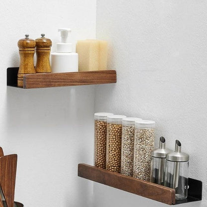 Stylish Wall-Mounted Wooden Shelf for Effortless Bathroom Storage