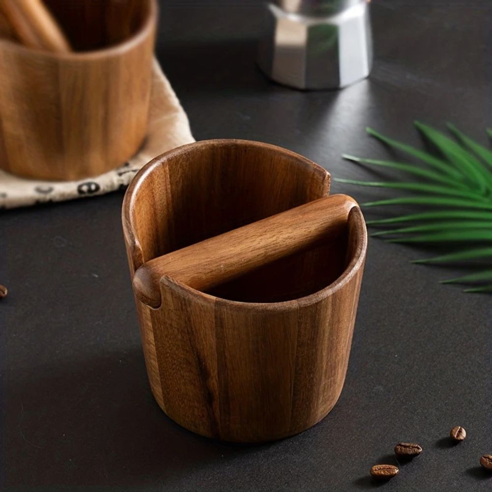 Elegant Wooden Espresso Puck Disposal Box