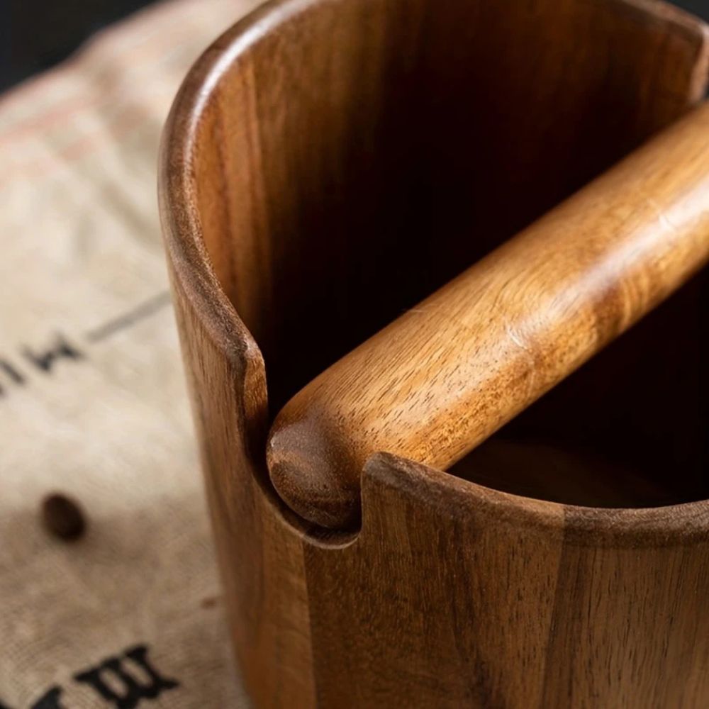 Elegant Wooden Espresso Puck Disposal Box