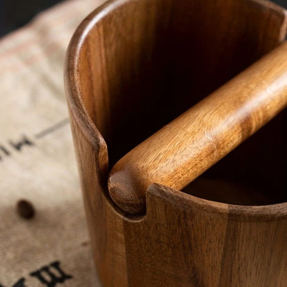 Elegant Wooden Espresso Puck Disposal Box
