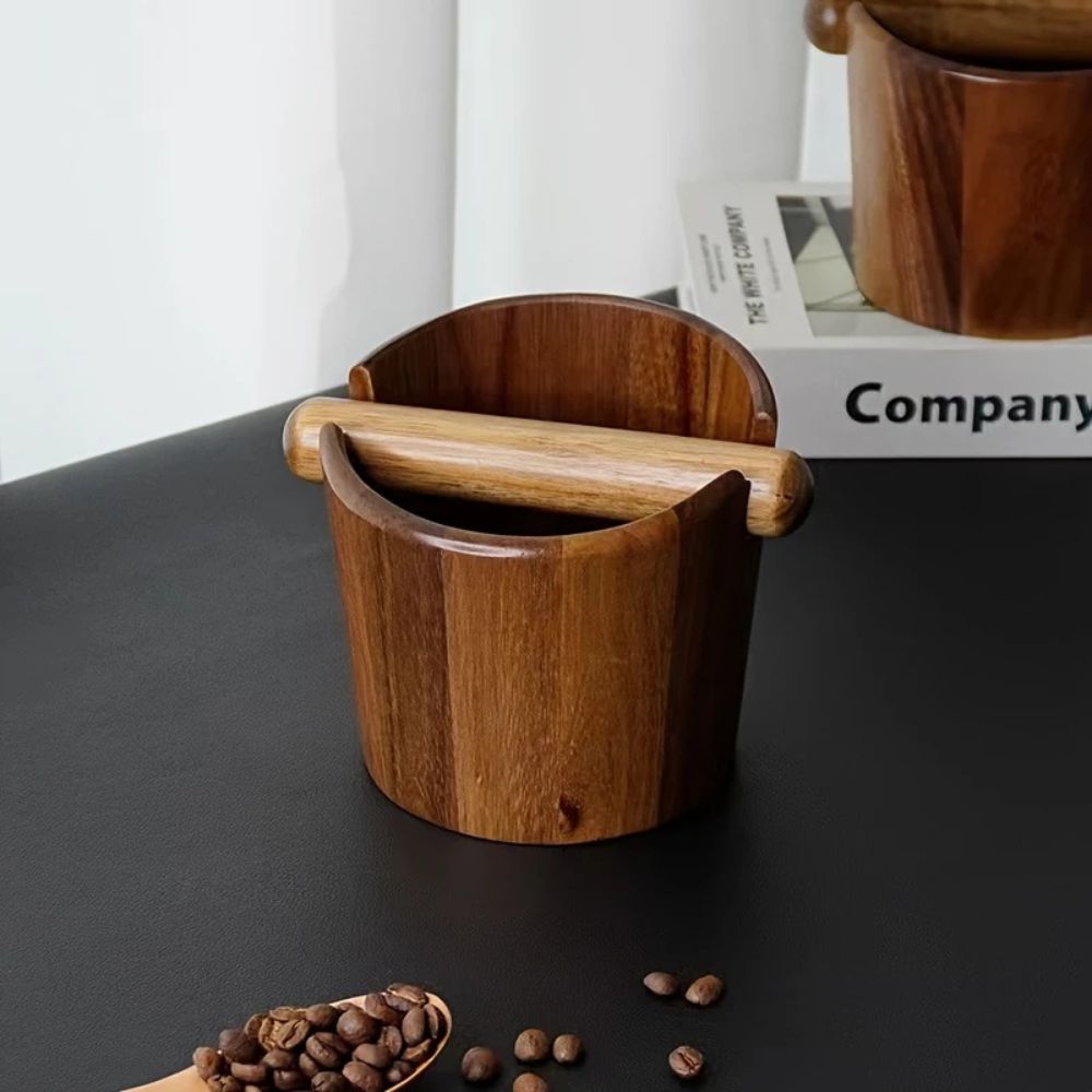 Elegant Wooden Espresso Puck Disposal Box