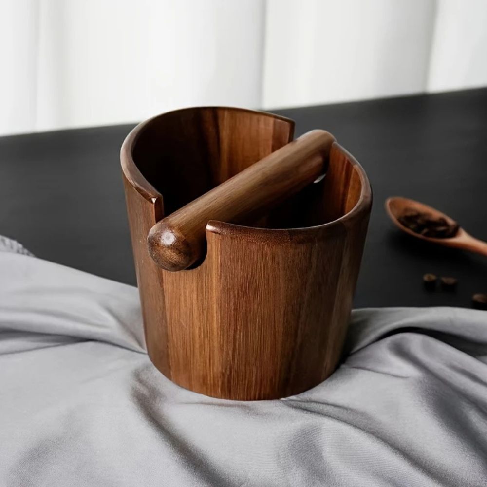 Elegant Wooden Espresso Puck Disposal Box