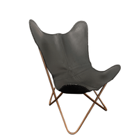 Black leather - Copper-colored frame