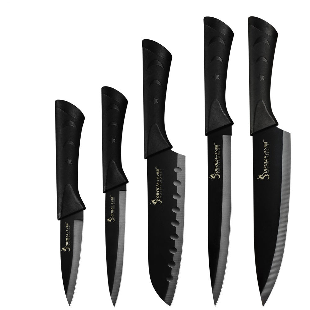 High-Quality Black Stainless Steel Kitchen Knives from Japan