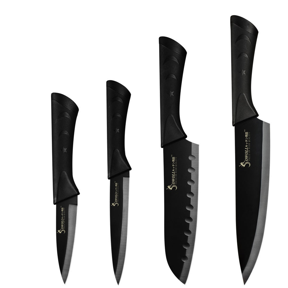 High-Quality Black Stainless Steel Kitchen Knives from Japan