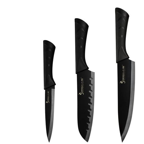 High-Quality Black Stainless Steel Kitchen Knives from Japan