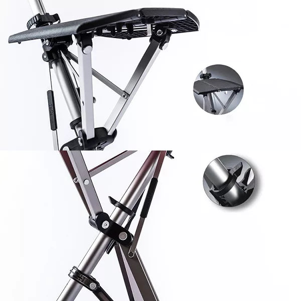 Foldable Walking Stick with Ergonomic Grip and Sitting Feature