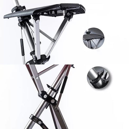 Foldable Walking Stick with Ergonomic Grip and Sitting Feature