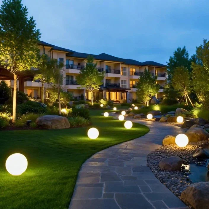 Outdoor Garden and Patio LED Lights with Color-Changing Sphere Design