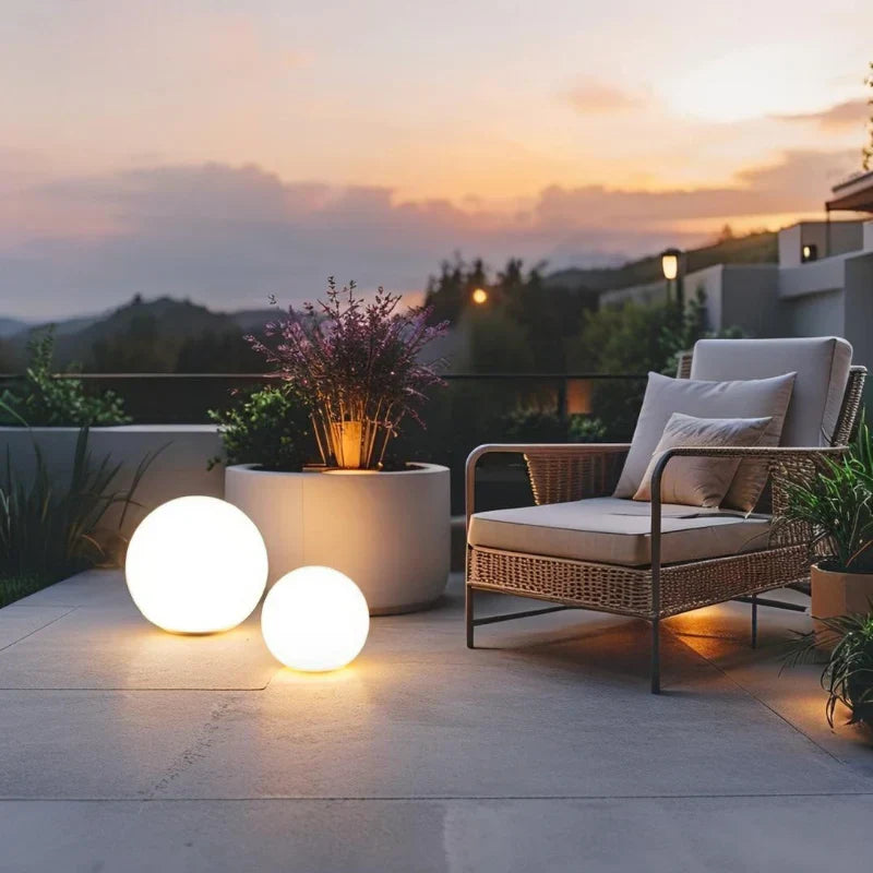 Outdoor Garden and Patio LED Lights with Color-Changing Sphere Design