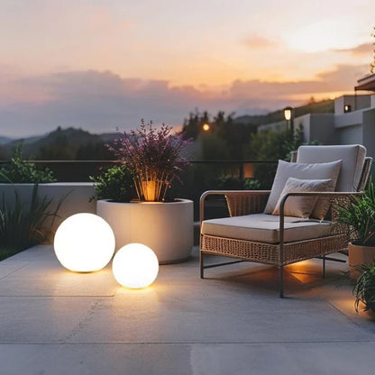 Outdoor Garden and Patio LED Lights with Color-Changing Sphere Design