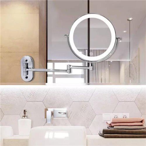 Rechargeable Makeup Mirror with 5x Magnification and LED Lighting