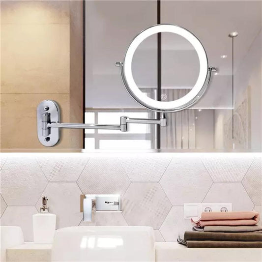 Rechargeable Makeup Mirror with 5x Magnification and LED Lighting