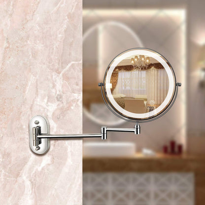 Rechargeable Makeup Mirror with 5x Magnification and LED Lighting