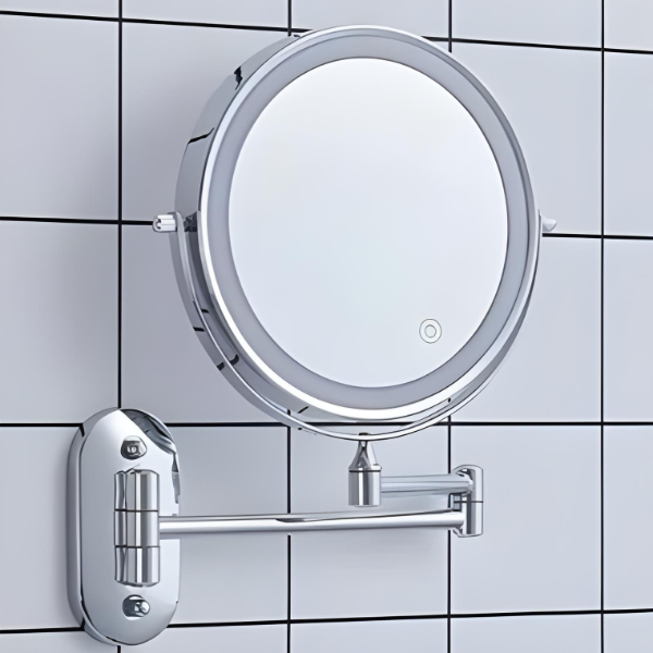 Rechargeable Makeup Mirror with 5x Magnification and LED Lighting