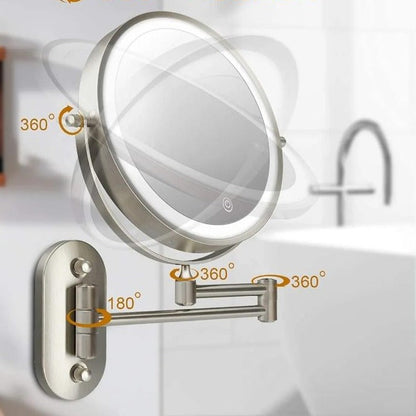 Rechargeable Makeup Mirror with 5x Magnification and LED Lighting