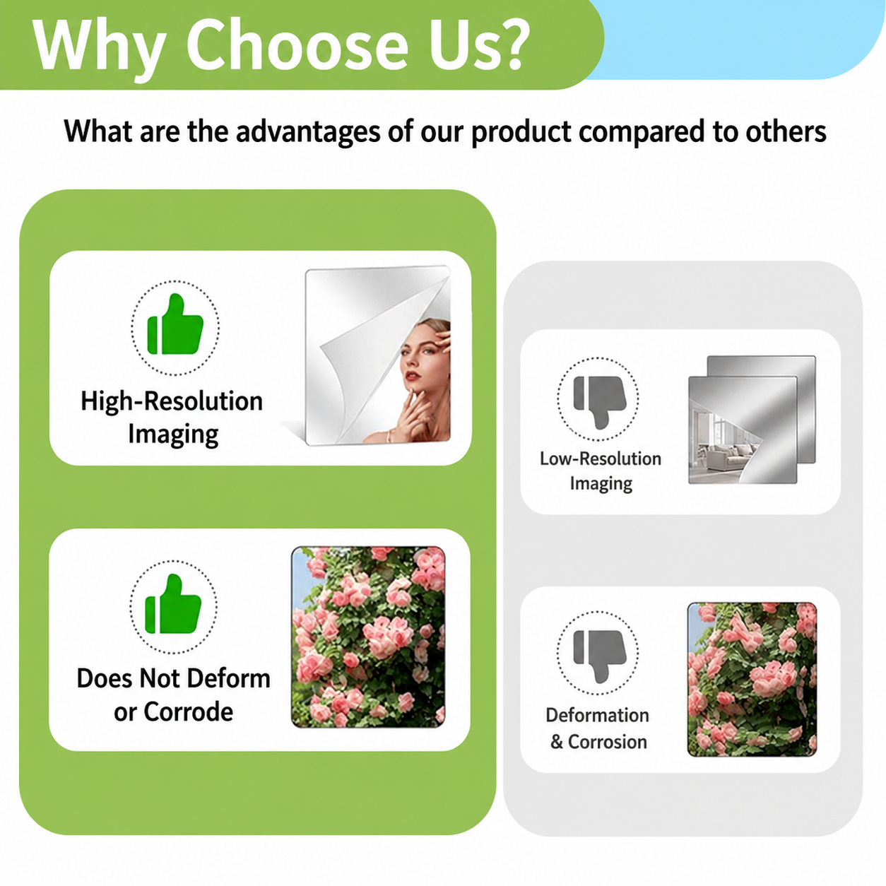 Transform Your Space with Our Flexible Mirror Film