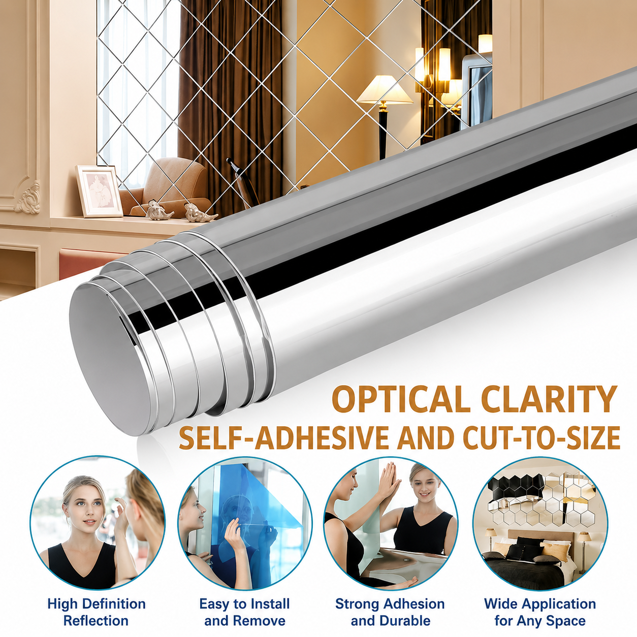Transform Your Space with Our Flexible Mirror Film
