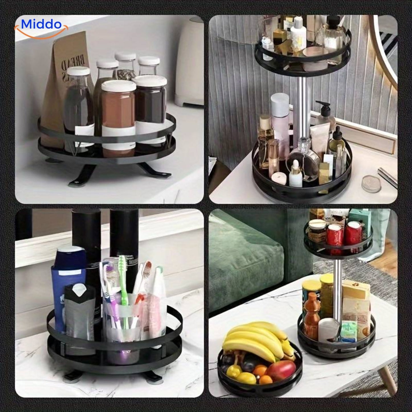 360° Rotating Shelf | Stylish Storage Solution for an Organized Home