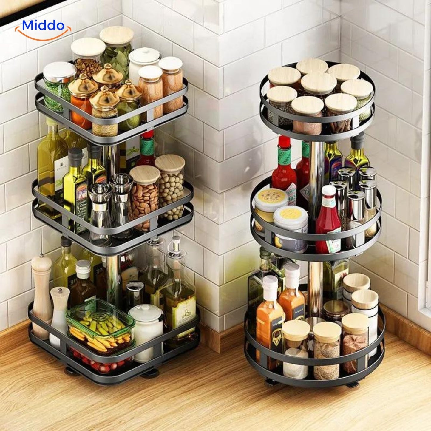 360° Rotating Shelf | Stylish Storage Solution for an Organized Home