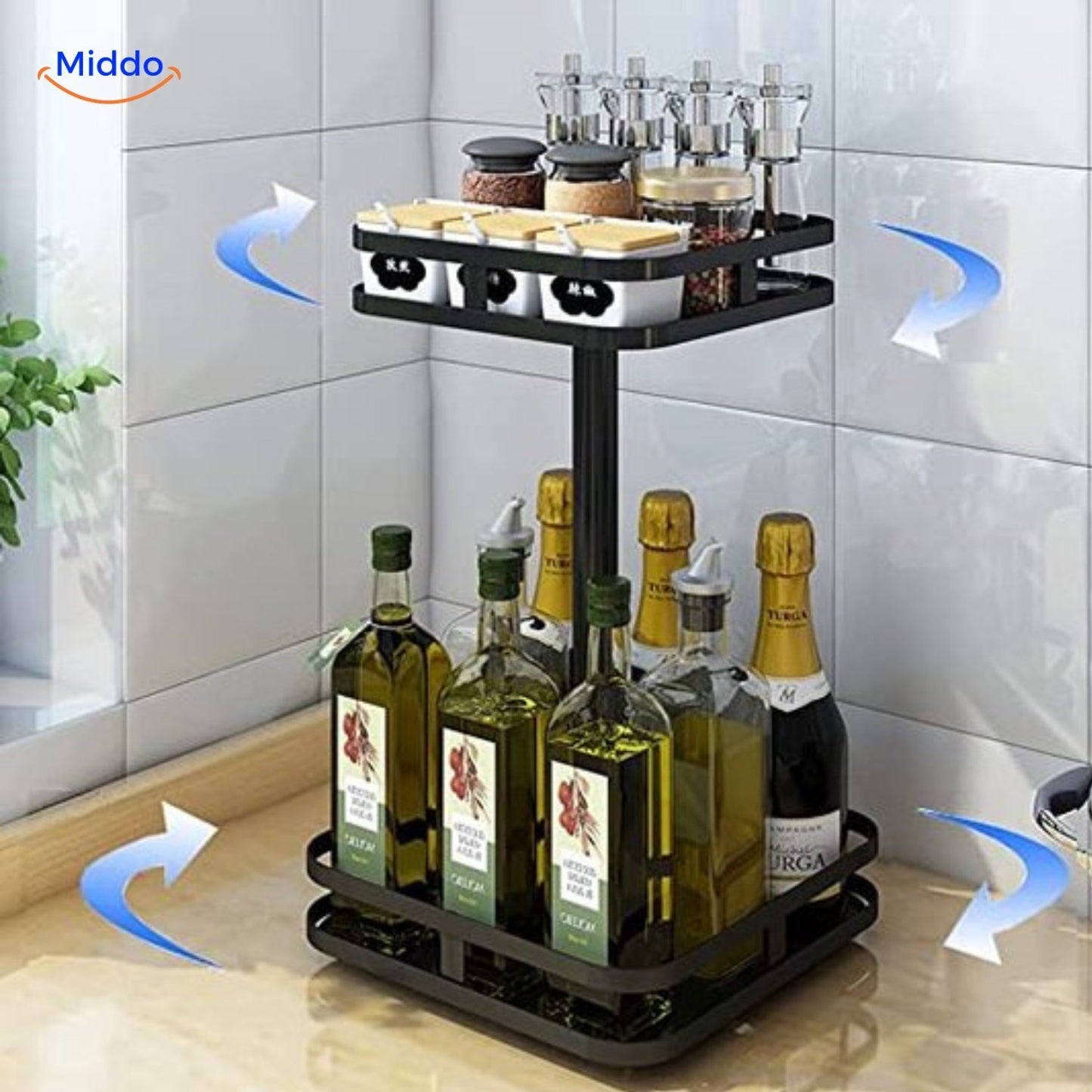 360° Rotating Shelf | Stylish Storage Solution for an Organized Home