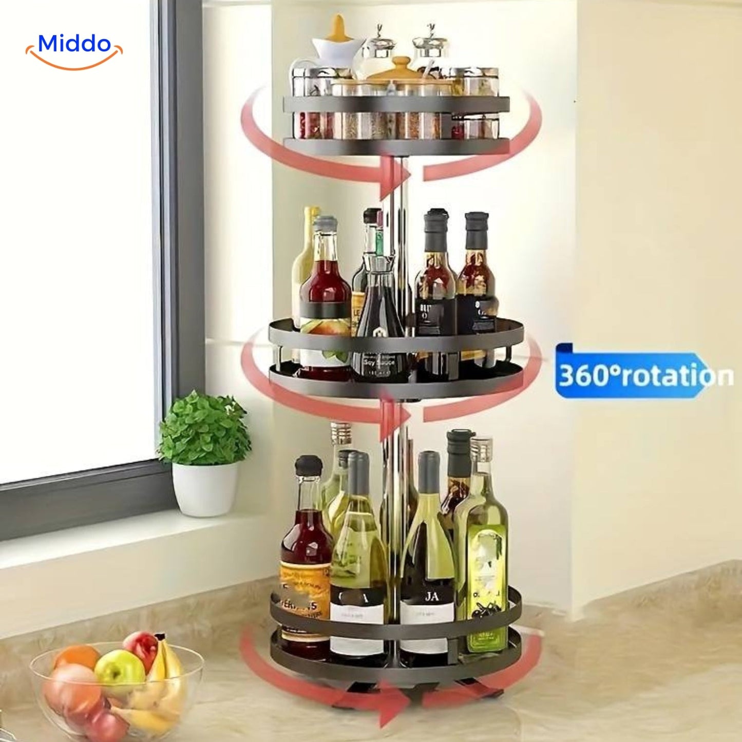 360° Rotating Shelf | Stylish Storage Solution for an Organized Home