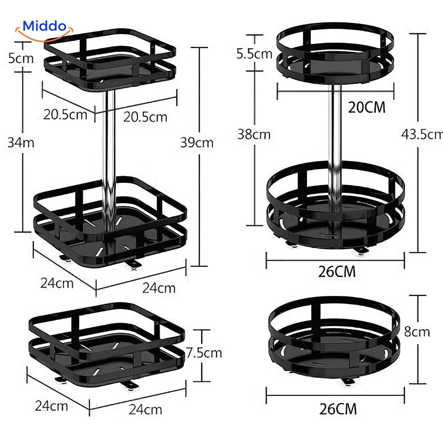 360° Rotating Shelf | Stylish Storage Solution for an Organized Home