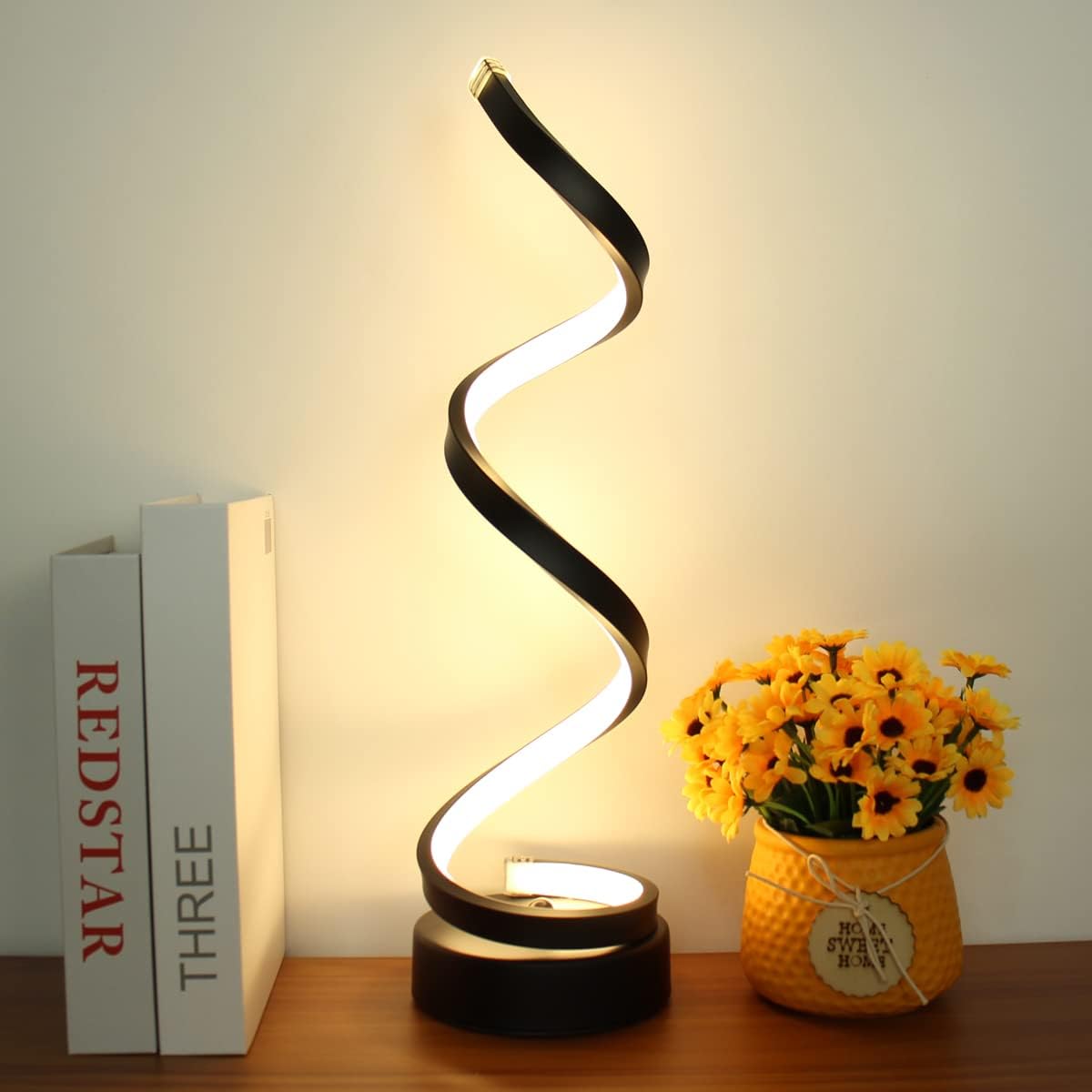 Dimmable LED Table Lamps in Modern Spiral Design